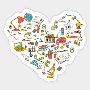 School Kawaii Heart Sticker